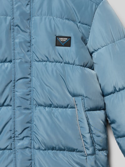 s.Oliver RED LABEL Regular fit gewatteerd jack met labelpatch Rookblauw - 2