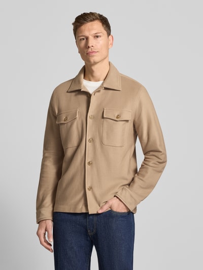 SELECTED HOMME Regular fit overhemdjack van puur biologisch katoen, model 'OLIVER' Taupe - 4