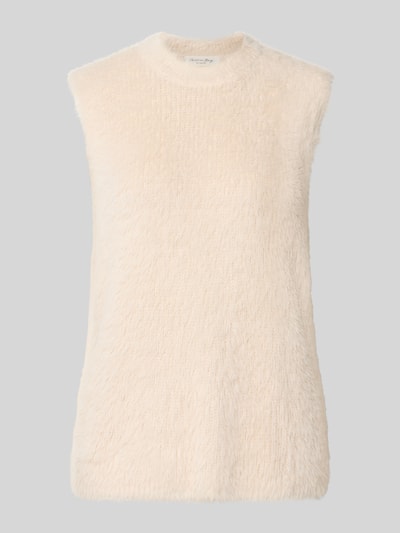 Produktfoto, Regular Fit Top in Strick-Optik von Christian Berg Woman, cremefarben, ärmellos, Rundhalsausschnitt, strukturierte Oberfläche