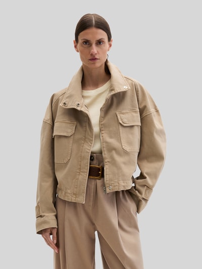 Marc O'Polo relaxed fit jeansjack van katoenmix Beige - 4