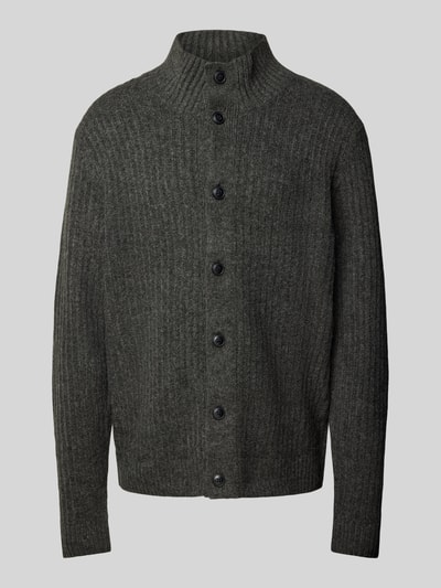 Jack & Jones Premium Strickjacke mit Stehkragen Modell 'HOWELL' Dunkelgrau 2