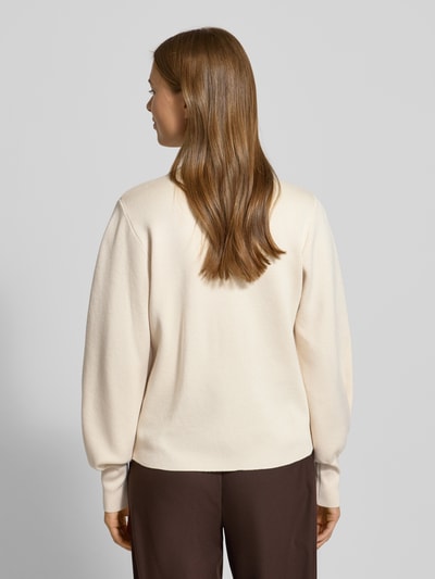 Jake*s Collection Strickpullover mit gerippten Abschlüssen Ecru 5