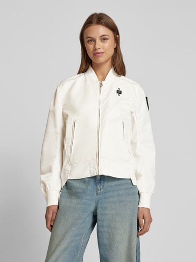 Blauer Usa Bomberjacke mit Reißverschlusstaschen Modell 'LAURIE' Offwhite 4