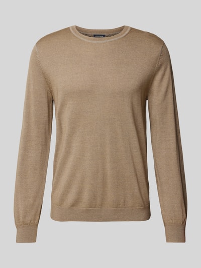 OLYMP Level Five Slim Fit Strickpullover aus Schurwolle Modell 'MERINO' Beige 2