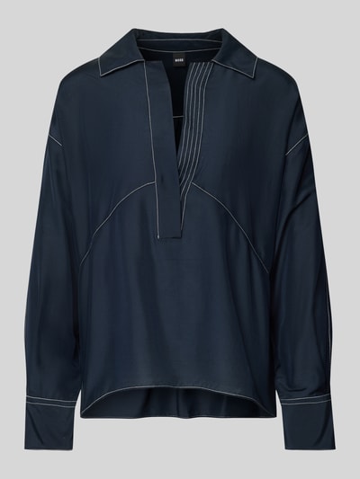 BOSS Loose fit tuniek met zijde, model 'BRIZZY' Marineblauw - 2
