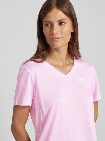 Under Armour T-shirt z nadrukiem z logo Mocnoróżowy 3