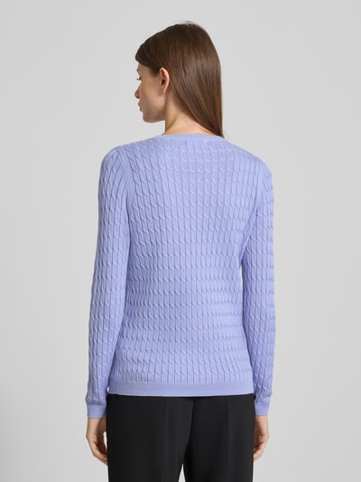 Christian Berg Woman Gebreide pullover met kabelpatroon Lavendel - 5