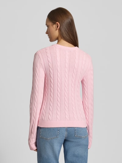 Gina Tricot Strickpullover mit Zopfmuster Rosa 5