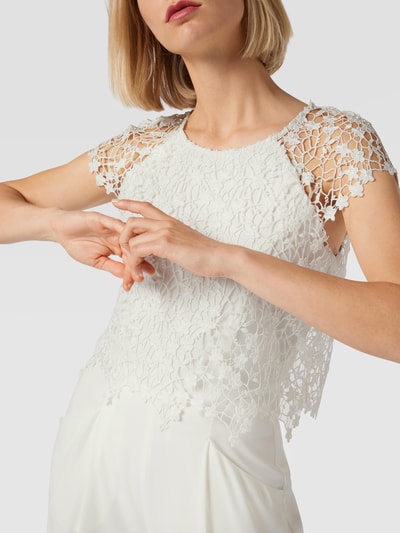 Apart Glamour Braut-Jumpsuit mit floralem Spitzenbesatz Offwhite 3