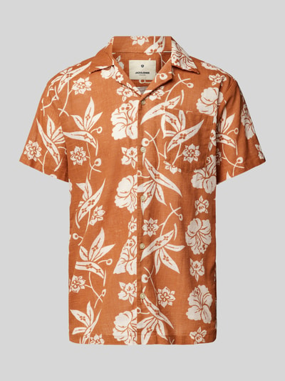 Jack & Jones Premium Vrijetijdsoverhemd met borstzak, model 'FLORES' Cognac - 2