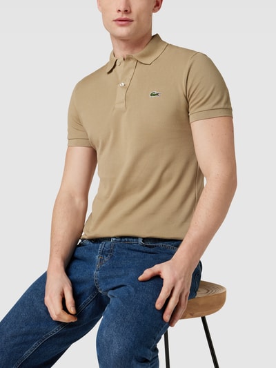 Lacoste Slim Fit Poloshirt aus Baumwolle mit Label-Patch Beige 3