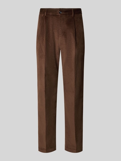 Strellson Bundfaltenhose Tomeo mit Cordstruktur Dunkelbraun 2