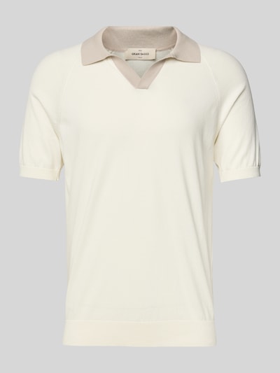 GRAN SASSO Regular fit poloshirt met V-hals Ecru - 2