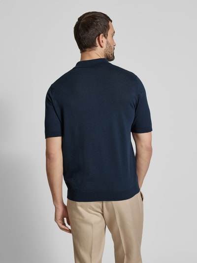 MAERZ Muenchen Poloshirt met ribboorden Oceaanblauw gemêleerd - 5