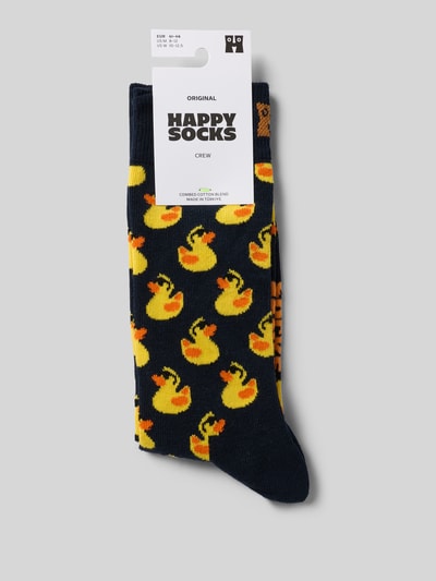 Happy Socks Sokken met labelprint Marineblauw - 3