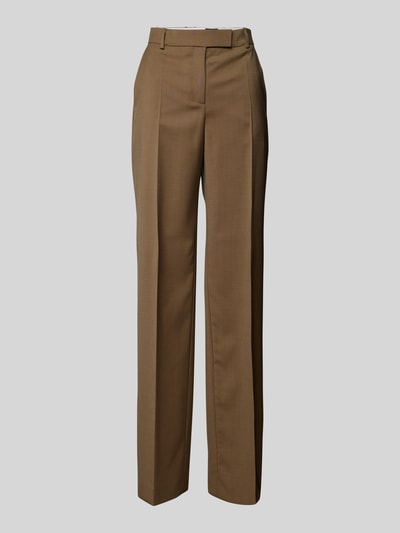 BOSS Straight Fit Stoffhose aus Schurwolle Modell 'Tilda' Cognac 2