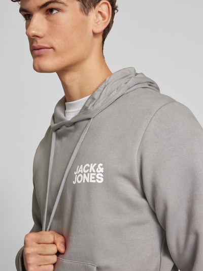 Jack & Jones Hoodie mit Label-Print Modell 'ECORP' Hellgrau 3