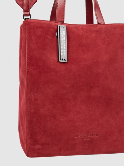 Liebeskind Berlin Tote Bag aus Veloursleder Modell 'Paper Bag' Kirschrot 4