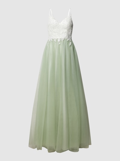 Luxuar Abendkleid mit Kontrastbesatz Mint 2