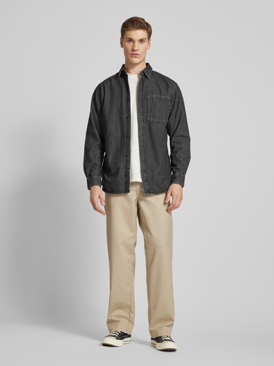 JACK & JONES Regular Fit Jeanshemd mit Brusttasche Modell 'CREEK' Dunkelgrau 1