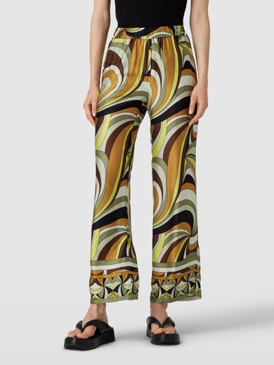 Cinque Stoffen broek met all-over motief, model 'SLEEPY' Middenbruin - 4