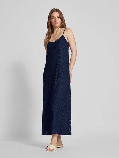 Vero Moda Midi-jurk met broderie anglaise, model 'TASSA' Marineblauw - 1