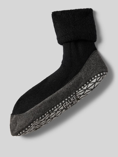 FALKE Hausschuhe mit elastischem Rippenbündchen Modell 'COSYSHOES' Black 1