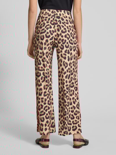 Oui Regular fit stoffen broek met galonstrepen Camel - 5