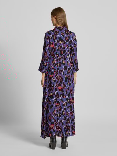 YAS Maxi-jurk met knoopsluiting, model 'SAVANNA' Rookblauw - 5