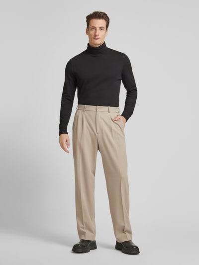 JAKE*S STUDIO MEN Regular Fit Bundfaltenhose mit Gürtelschlaufen Khaki 1