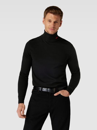 HUGO Strickpullover mit Rollkragen Modell 'San Thomas' Black 4