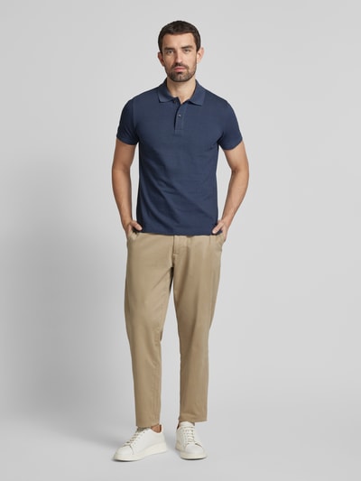 Geox Koszulka polo o kroju slim fit z fakturowanym wzorem Granatowy 1