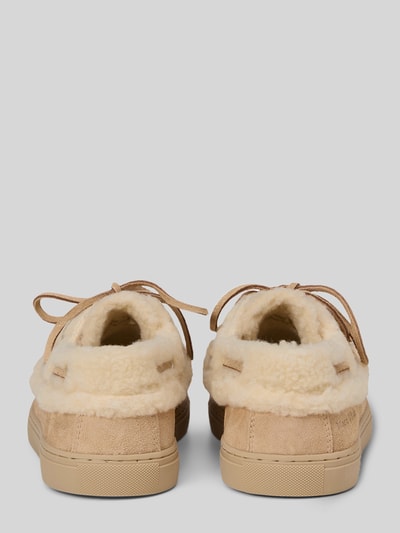 Marc O'Polo Loafers met lamswollen voering van runder suède Taupe - 4
