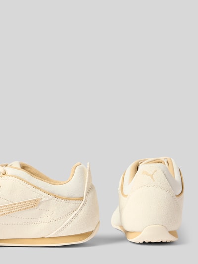 Produktfoto, Sneaker aus Leder-Mix mit Logo-Stitching von PUMA in Beige mit Abgerundete-Spitze, Label-Details und Schnürung, feine Textur