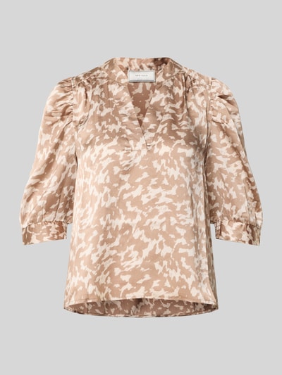 Neo Noir Blouseshirt met V-hals, model 'Roella' Beige - 2