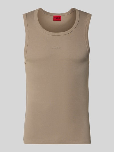 HUGO slim fit tank top van katoenmix model 'DAPOTA' Lichtbruin - 2