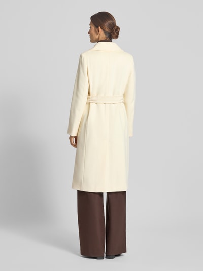 Max Mara Studio Płaszcz o kroju regular fit z czystej żywej wełny model ‘BCOLLAG’ Biały 5