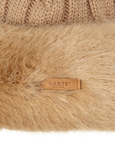 Barts Czapka beanie ze sztucznym futra  Camel 2