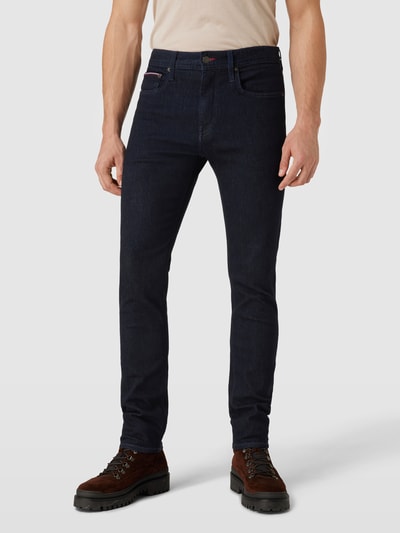 Tommy Hilfiger Slim Fit Jeans mit Label-Detail Modell 'BLEECKER' Dunkelblau 4