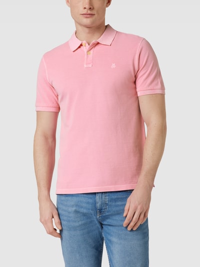 Marc O'Polo Poloshirt met labelstitching Felroze - 4