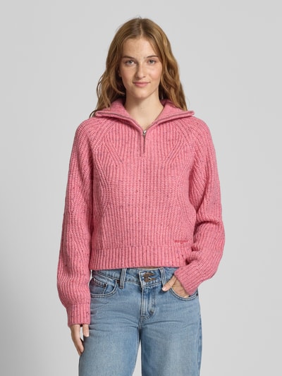 Tommy Jeans Regular Fit Troyer mit Woll-Anteil Modell 'NEP' Rosa 4