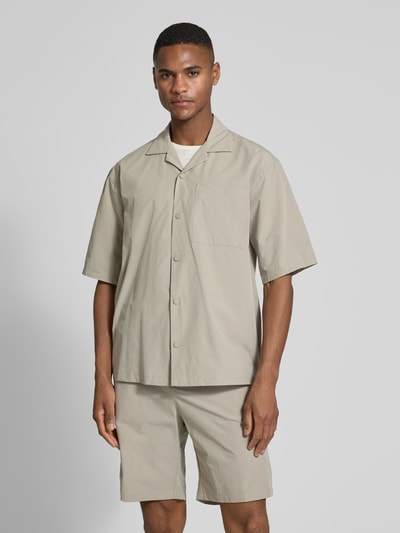 JAKE*S STUDIO MEN Freizeithemd mit Druckknopfleiste Khaki 4