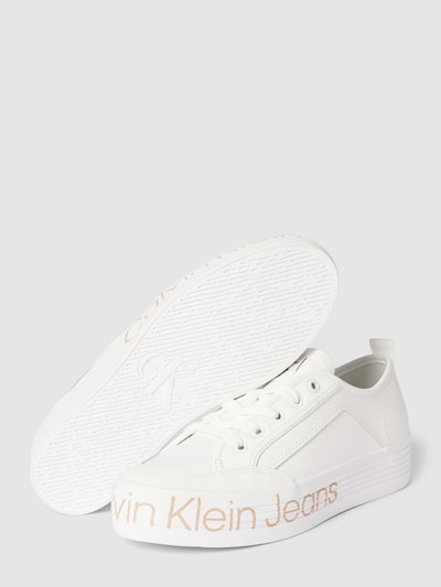 Calvin Klein Jeans Plateausneakers met labelprint, model 'VULC' Wit - 5