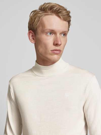 G-Star Raw Gebreide pullover met col, model 'Premium core' Offwhite - 3