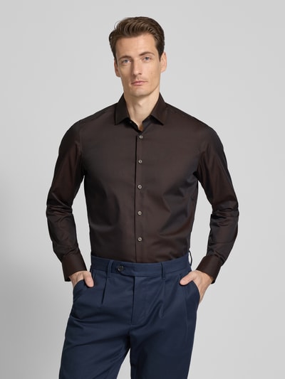 OLYMP Level Five Slim Fit Businesshemd mit Kentkragen Modell 'NEW YORK' Dunkelbraun 4