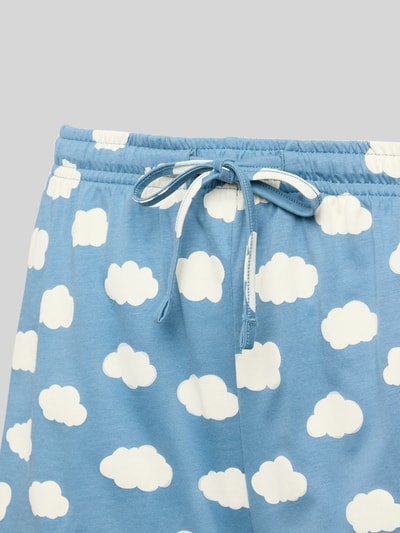 Jake*s Casual Pyjamabroek met elastische band en tunnelkoord Bleu - 2