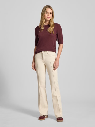 MANGO Slim Fit Jeans mit Ziernähten Modell 'Amelia' Offwhite 1