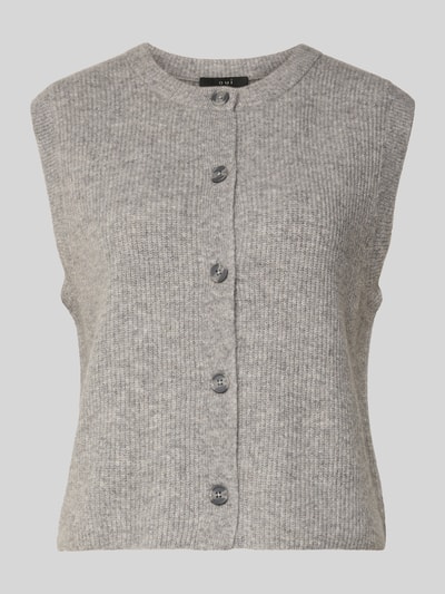 Oui Mouwloos vest met ronde hals en knoopsluiting Middengrijs - 2