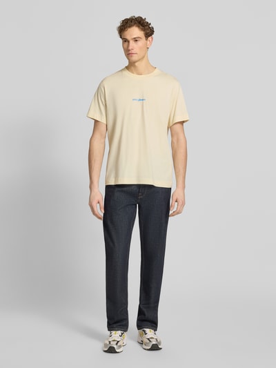 Selected Homme Oversized T-Shirt aus reiner Baumwolle Modell 'ELIAS' Hellgelb 1