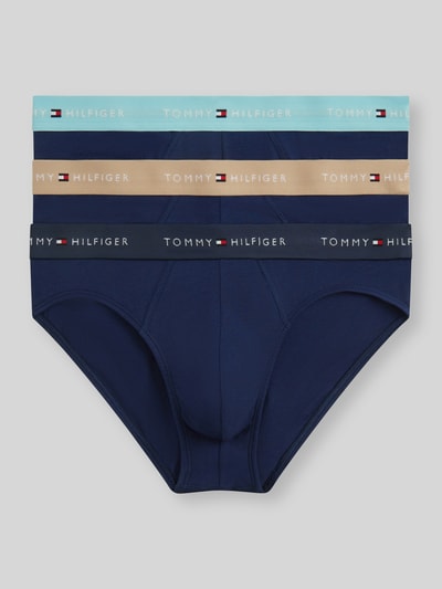 Tommy Hilfiger Majtki o kroju regular fit z mieszanka bawełny w zestaw 3 szt. Granatowy 2